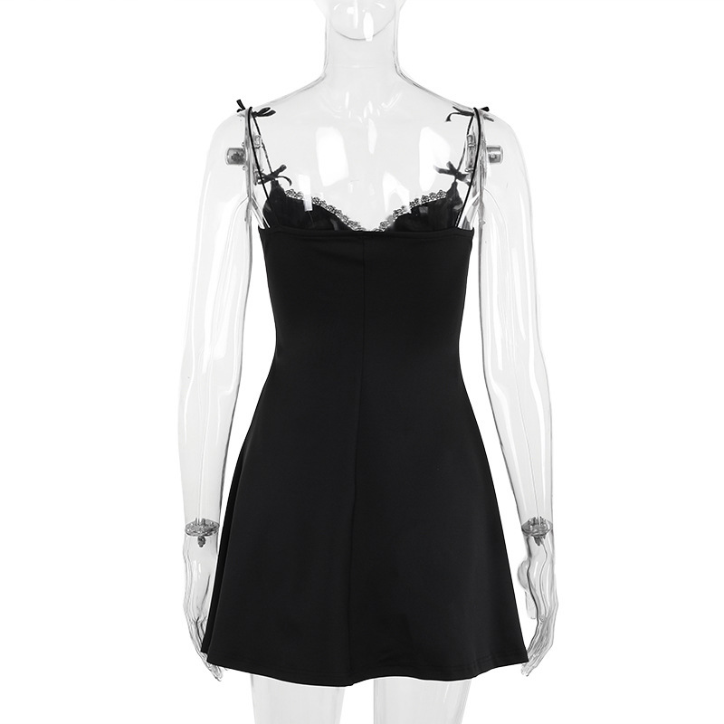 Slim Fit Spaghetti Strap  Sweet Ruffled Cami Mini Dress