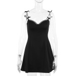 Slim Fit Spaghetti Strap  Sweet Ruffled Cami Mini Dress