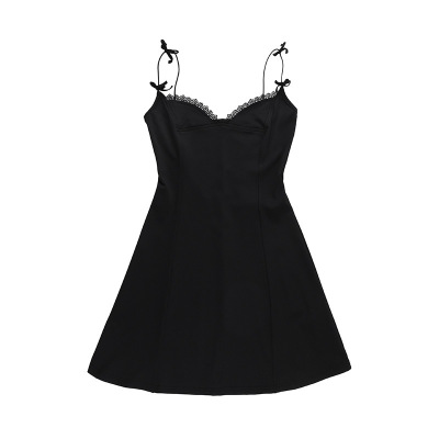 Slim Fit Spaghetti Strap  Sweet Ruffled Cami Mini Dress 01