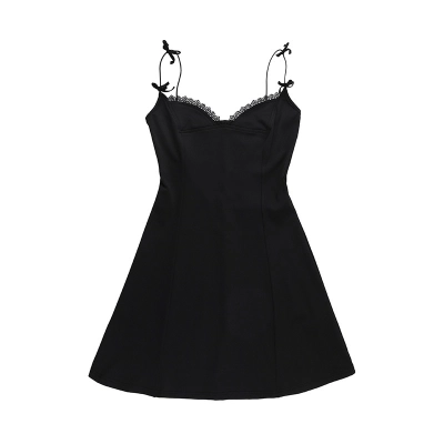 Slim Fit Spaghetti Strap  Sweet Ruffled Cami Mini Dress 01