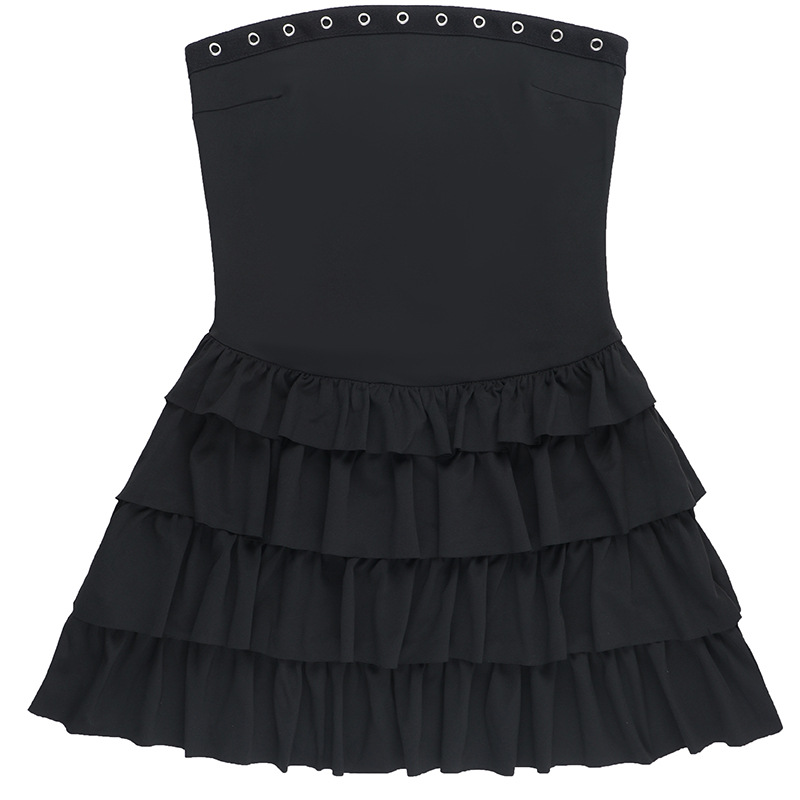 Strapless Backless Ruffled Tiered Sexy Fitted Bodycon Party Mini Dress