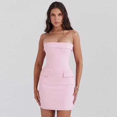 Strapless Bodycon Mini Dress for Women 02