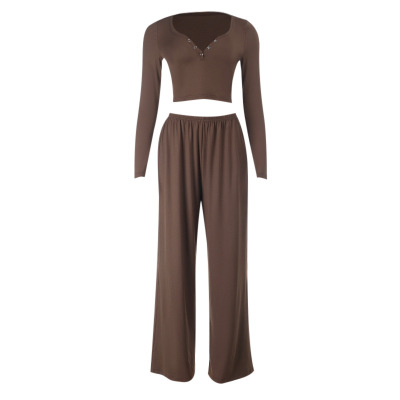 Women's Lounge Set Long Sleeve – 2025 Fall Winter Trendy 2-Piece Outfit 01