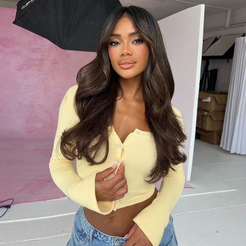 Cropped Knit Cardigan for Women – Lightweight Long Sleeve Open Front Sweater