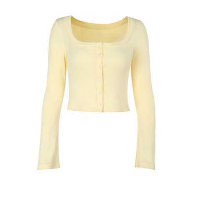 Cropped Knit Cardigan for Women – Lightweight Long Sleeve Open Front Sweater 01