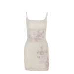 Elegant Rhinestone Embellished Tank Top & Midi Skirt Set 