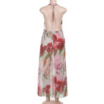 Sexy See-Through Vacation  Sheer Slit Floral Maxi Dress 