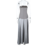 Strapless Satin Long Evening Gown 