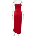 Strapless Velvet Mermaid Evening Gown with Boning
