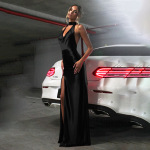 Deep V Halter Backless Satin Dress