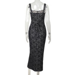Feminine Sheer Long Sleeve Elegant Lace Bodycon Dress 