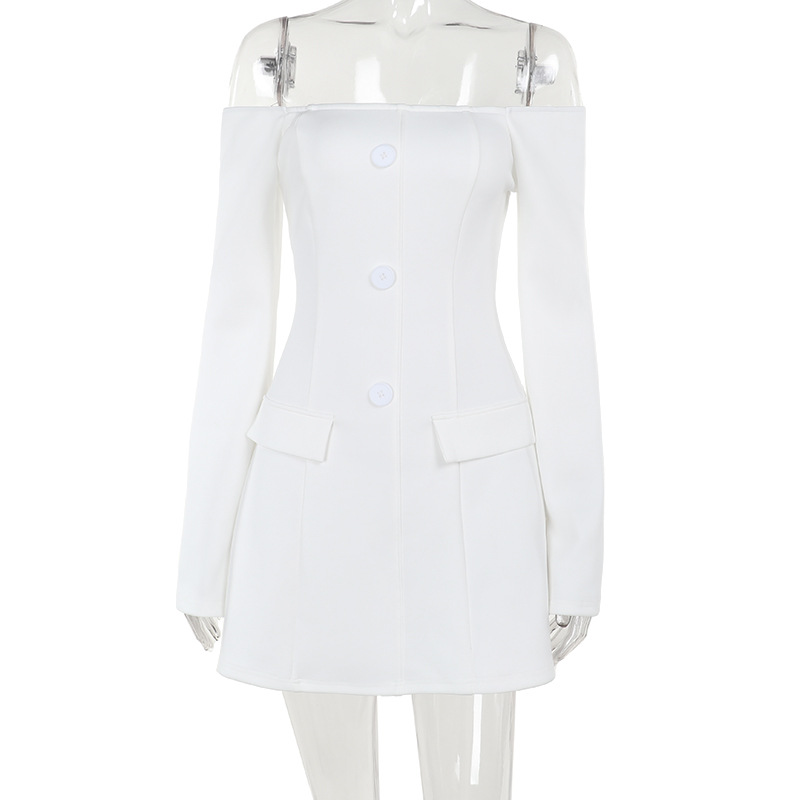 Off-the-Shoulder Bodycon Dress with Flap Detail