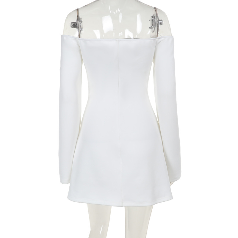 Off-the-Shoulder Bodycon Dress with Flap Detail