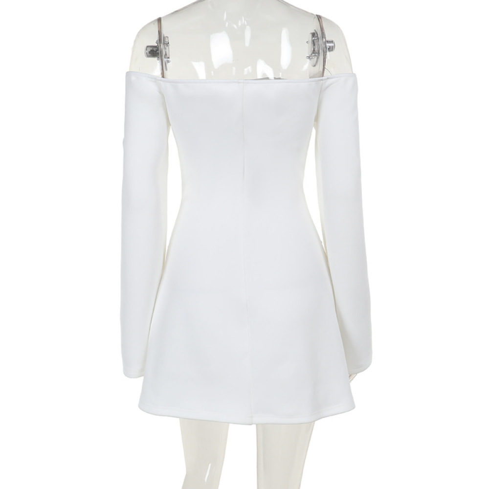Off-the-Shoulder Bodycon Dress with Flap Detail