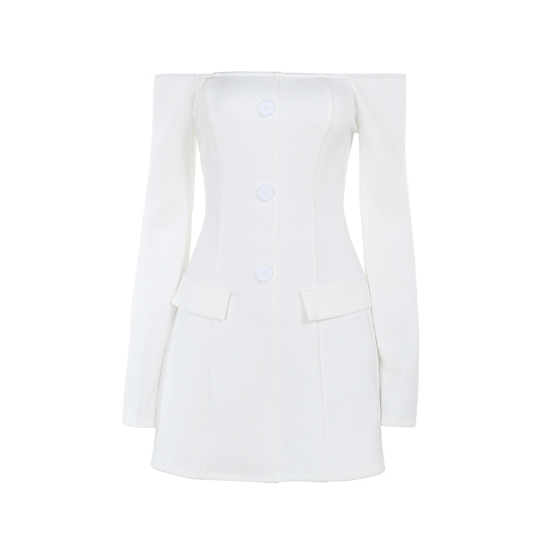 Off-the-Shoulder Bodycon Dress with Flap Detail