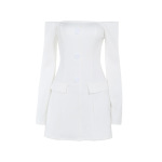 Off-the-Shoulder Bodycon Dress with Flap Detail