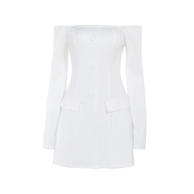 Off-the-Shoulder Bodycon Dress with Flap Detail 01