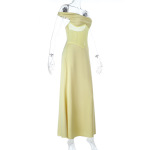 Off-the-Shoulder Satin & Tulle Gown – Elegant Sheer Panel Evening Dress