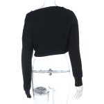 Oversized Letter Print Pullover Trendy One-Shoulder Crop Sweatshirt 