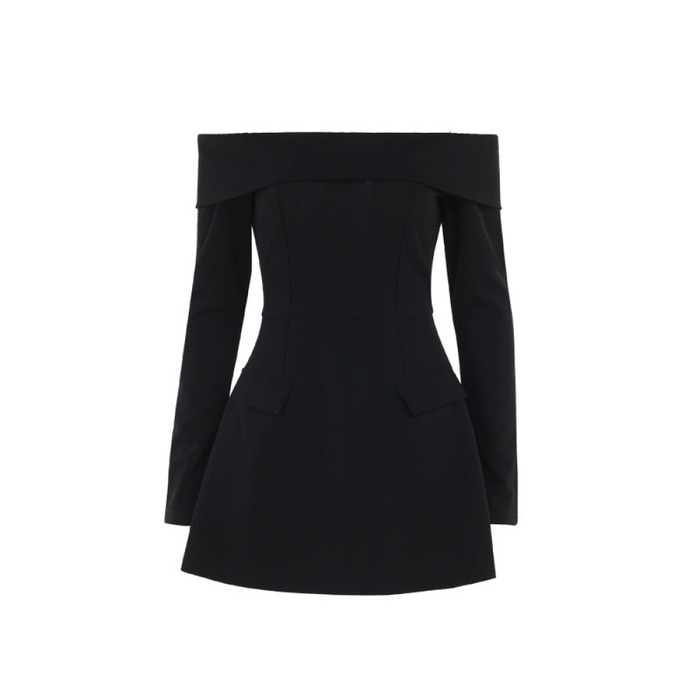Sexy Bodycon Cocktail Dress with Flared Skirt Off-the-Shoulder A-Line Mini Dress 