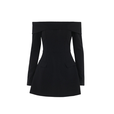 Sexy Bodycon Cocktail Dress with Flared Skirt Off-the-Shoulder A-Line Mini Dress  01