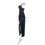 Sexy Thin Strap Bodycon Gown Satin Slip Dress with High Slit 