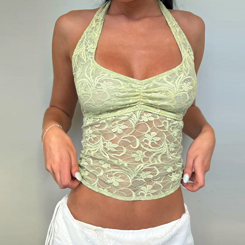 Lace Choker Halter Sexy Boho Beach Crop Top