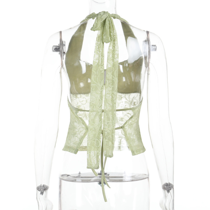 Lace Choker Halter Sexy Boho Beach Crop Top