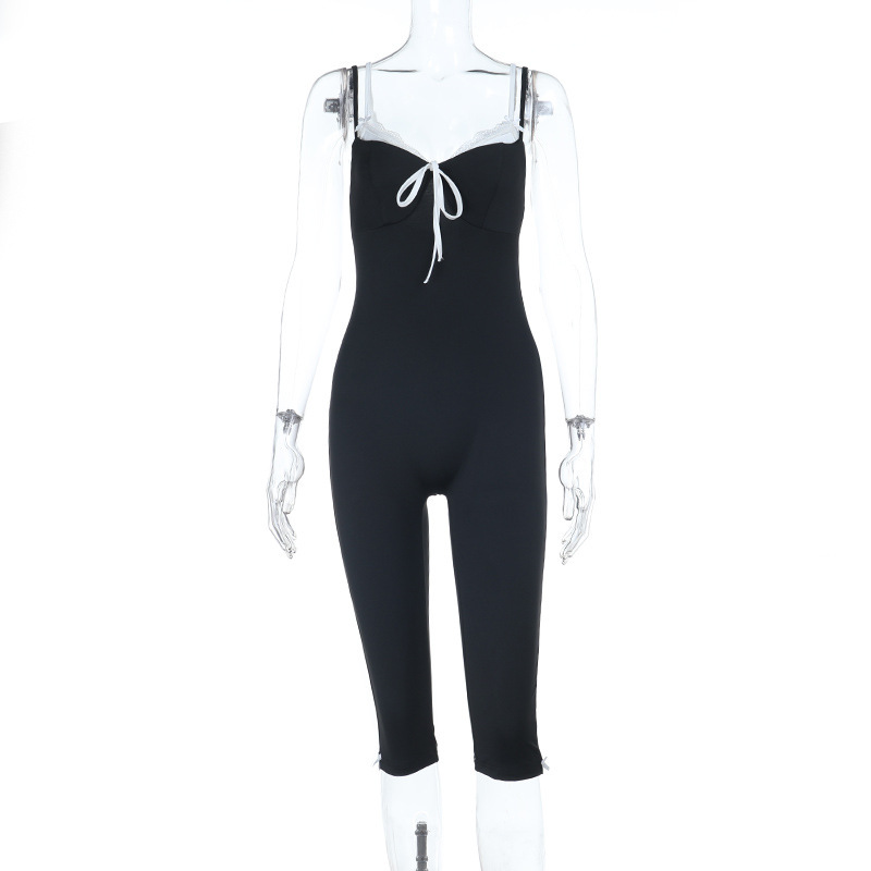Summer Fashion Workout Yoga Jumpsuit Colorblock Tank Romper