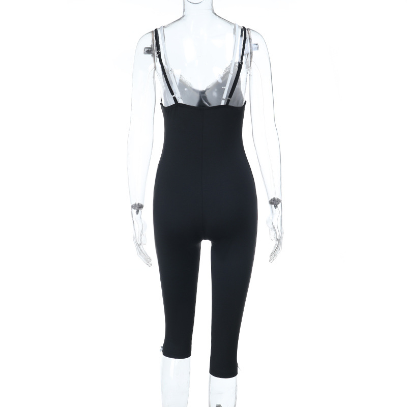 Summer Fashion Workout Yoga Jumpsuit Colorblock Tank Romper