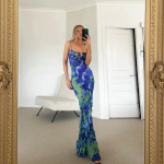 Sexy Hot Girl Thin Strap Ruffled Bodycon Dress 
