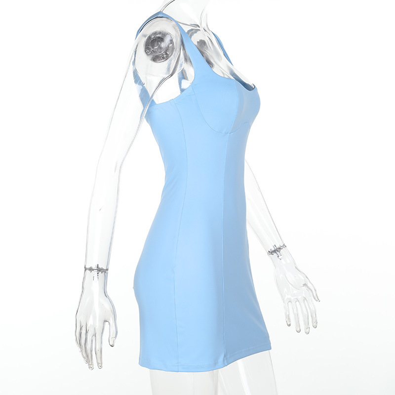 Minimalist Backless Tank Dress – 2025 Summer New Sexy Low Front Mini Gown