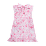 Floral Print Strapless Bow Tie Dress