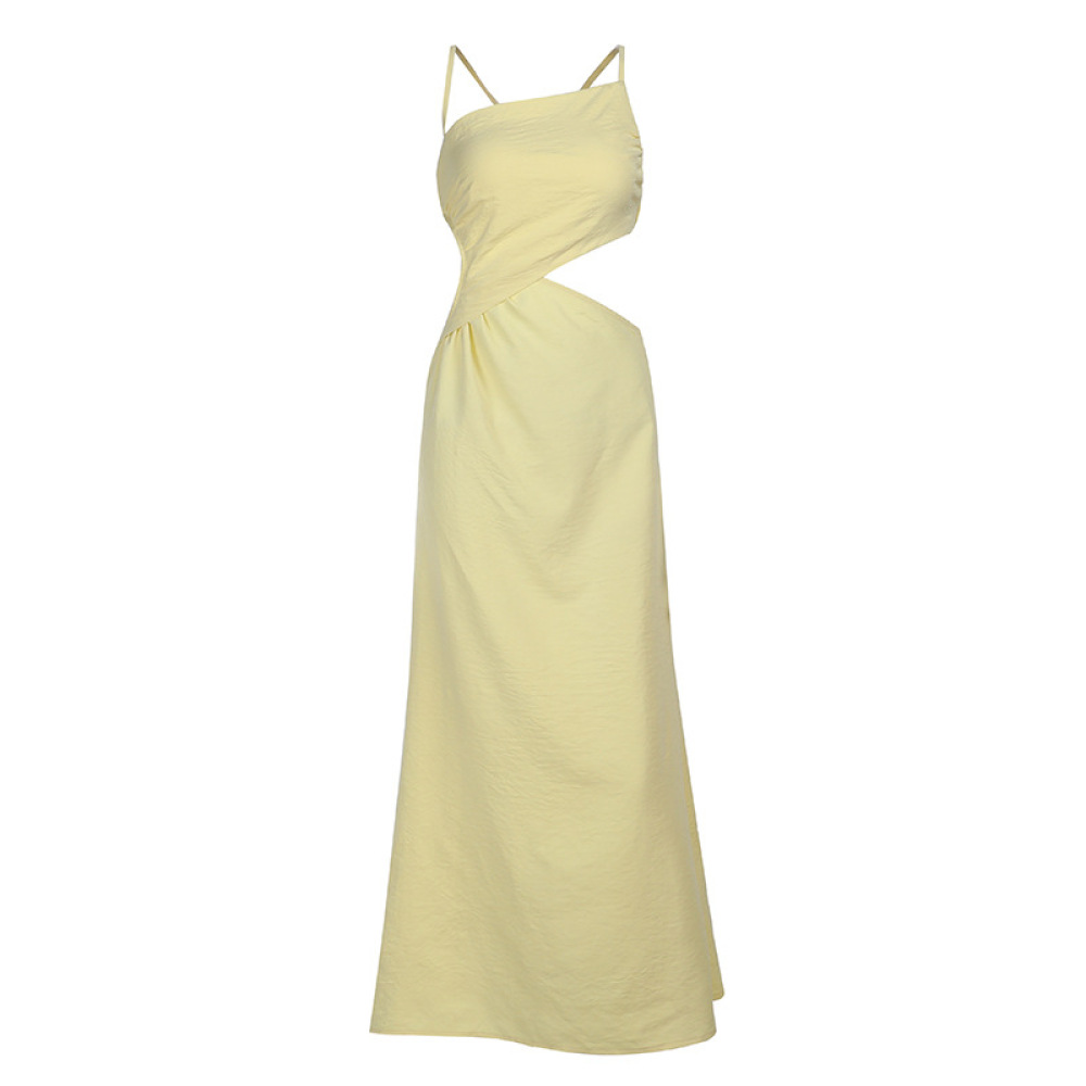 Sexy Vacation with Tie Straps  Backless Halter Dress 