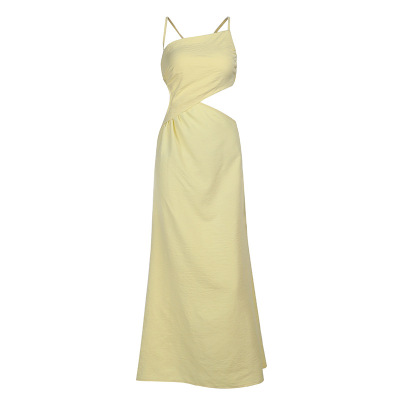 Sexy Vacation with Tie Straps  Backless Halter Dress  01