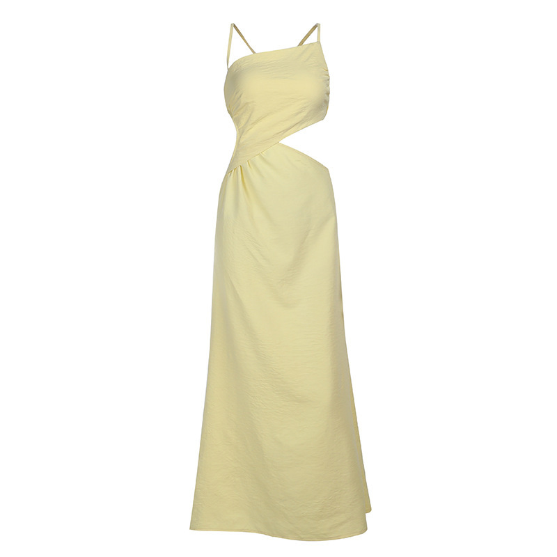 Sexy Vacation with Tie Straps  Backless Halter Dress 