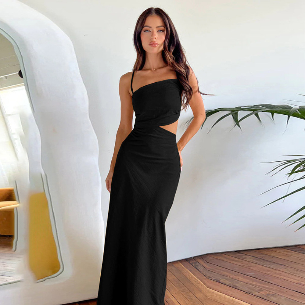 Sexy Vacation with Tie Straps  Backless Halter Dress 