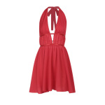  Cutout Halter Backless  Sexy Tropical Maxi Dress with Tie Straps 