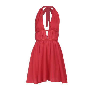  Cutout Halter Backless  Sexy Tropical Maxi Dress with Tie Straps  01