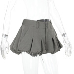 Babydoll Bubble Low Waist Ruffled Mini Skirt 