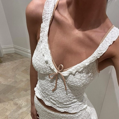 Sexy Casual Lace Camisole Top with Contrast Trim 02