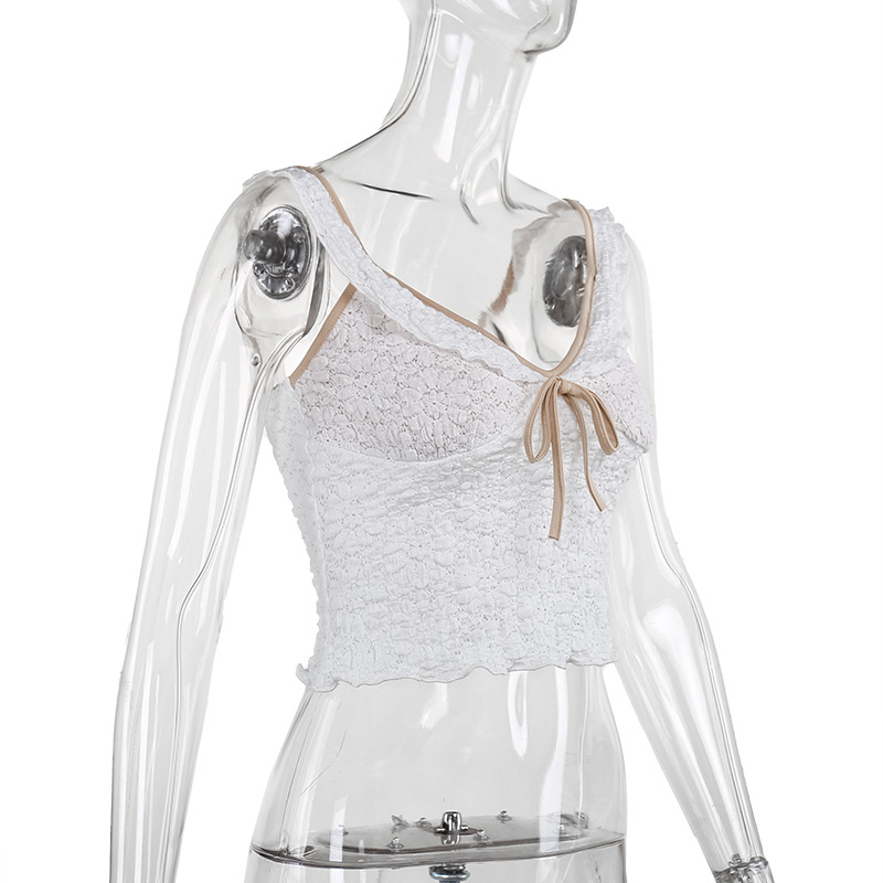 Sexy Casual Lace Camisole Top with Contrast Trim