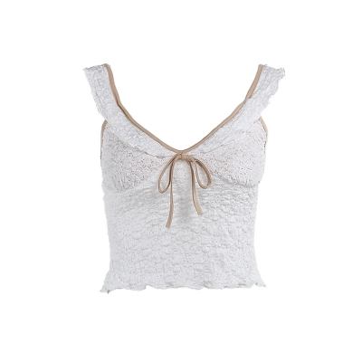 Sexy Casual Lace Camisole Top with Contrast Trim 01