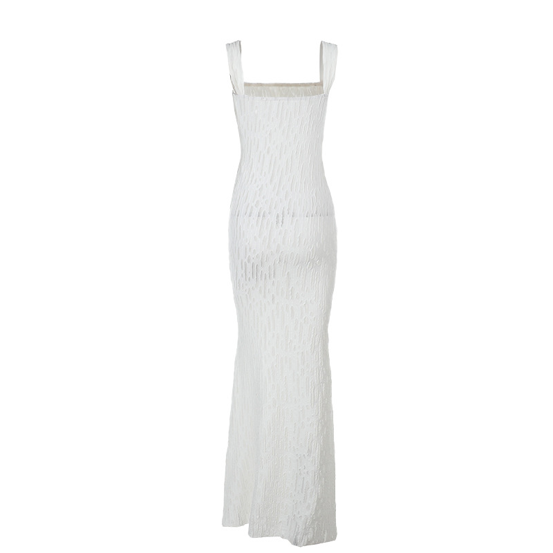 Western Style Ruched Slit Detail Tank Maxi Dress