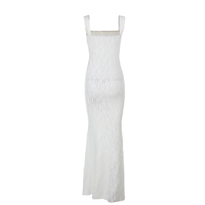 Western Style Ruched Slit Detail Tank Maxi Dress 01