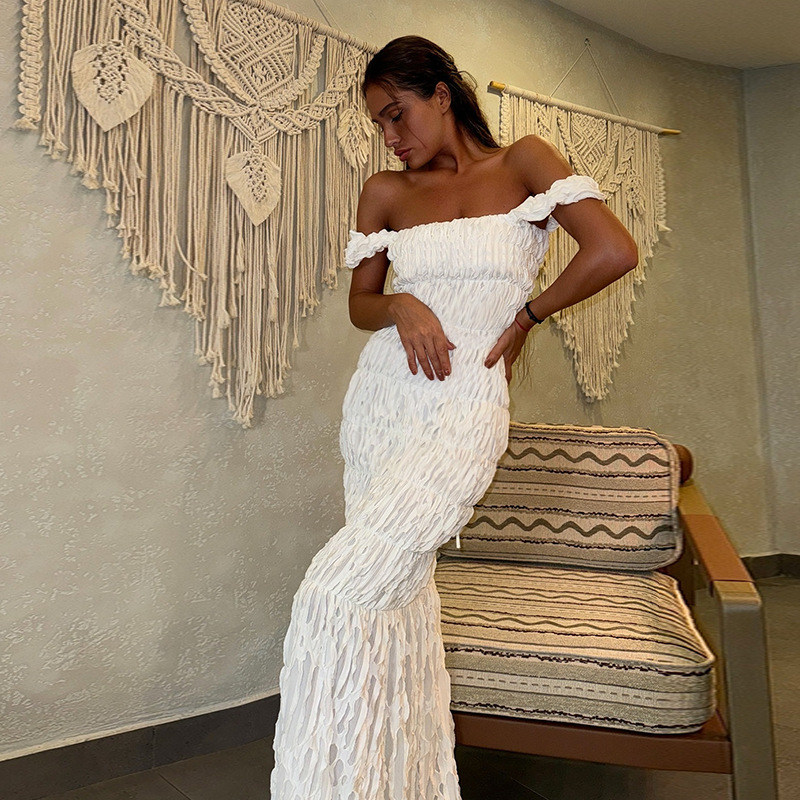 Western Style Ruched Slit Detail Tank Maxi Dress