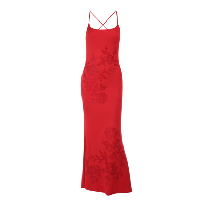 Rhinestone Embellished Strapless/Sling Tank Maxi Dress  01