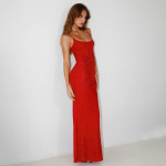 Rhinestone Embellished Strapless/Sling Tank Maxi Dress 