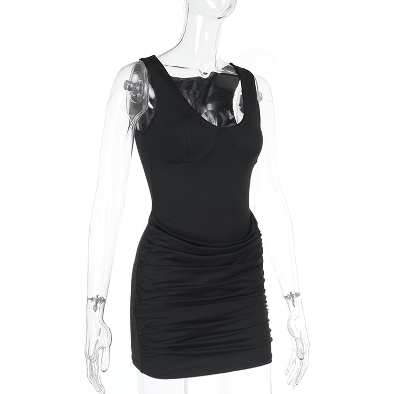 Ruched Tank Casual Slim Fit Sleeveless Dress for Everyday Wear