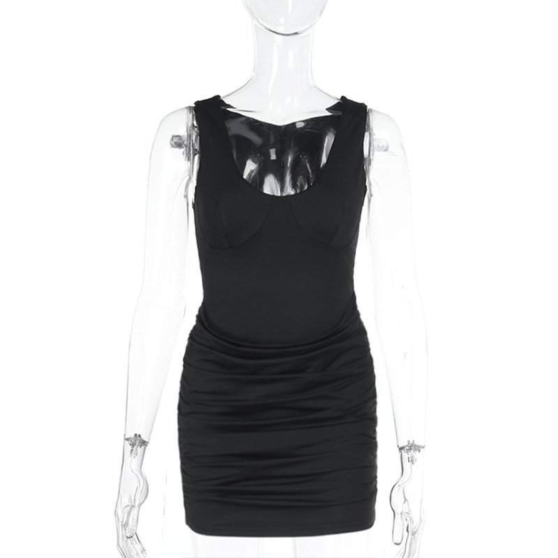Ruched Tank Casual Slim Fit Sleeveless Dress for Everyday Wear
